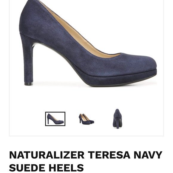 Naturalizer Shoes - Naturalizer Teresa Navy Suede Heels. Size 8.5, never worn.